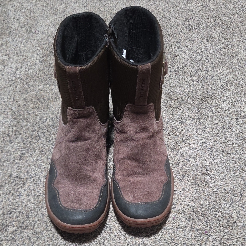 Merrell Espresso Suede & Canvas Trail Boots- Weatherproof